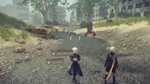 Геймплей NieR: Automata - рыбалка в разрушенном городе