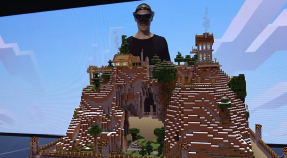Демонстрация Minecraft для HoloLens - E3 2015