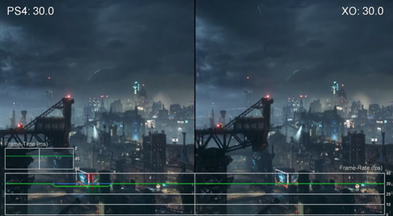 Видео сравнения Batman: Arkham Knight - PS4 vs Xbox One - частота кадров