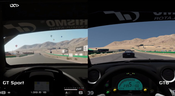 Видео сравнения графики Gran Turismo Sport и Gran Turismo 6 - Willow Springs