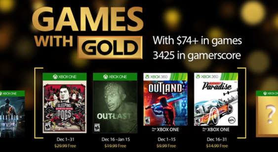 Игры для подписчиков Xbox Live Gold - декабрь 2016 года