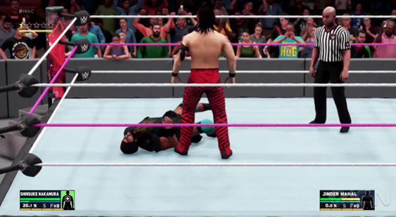 Геймплей WWE 2K18 - Синсукэ Накамура vs Джиндер Махал